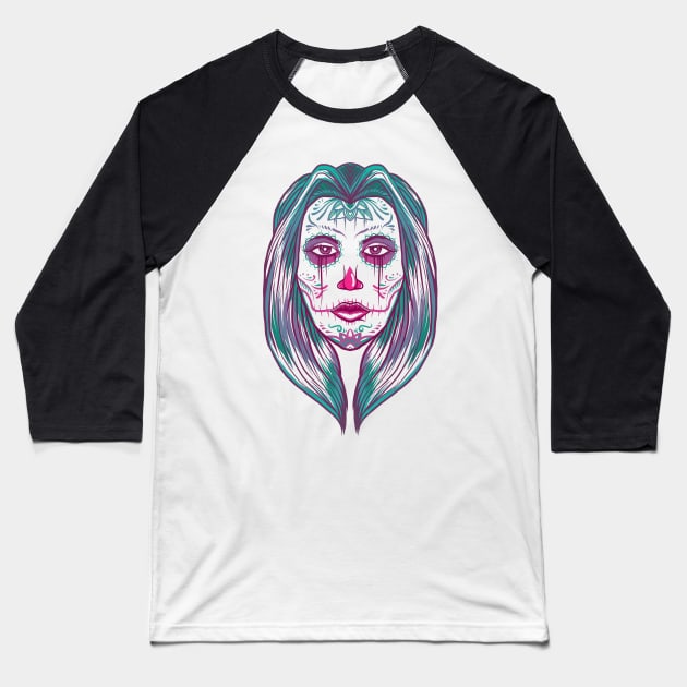 muerte girl Baseball T-Shirt by Luckyart11